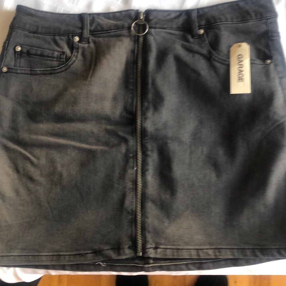 Garage black jean mini skirt !